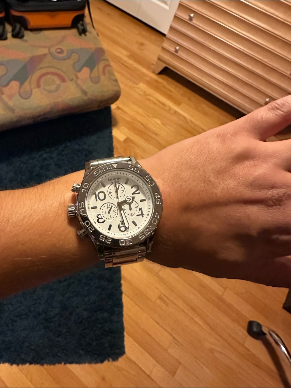 Nixon Silver Stainless Steel Chronograph with White Dial - Picture 6 of 6